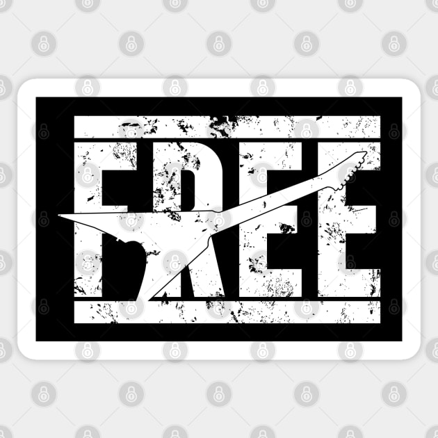 Free // Classic //Rock//White Sticker by Degiab